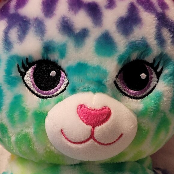 BUILD A BEAR Lisa Frank inspired Leopard Rainbow Plush BAB BABW Cat 17" stuffed - Picture 1 of 8